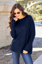 Load image into Gallery viewer, 5 Colors - Basic Bae Full Size Ribbed Round Neck Long Sleeve Knit Top - Sizes S-3XL Ti Amo I love you
