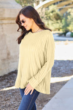 Load image into Gallery viewer, 5 Colors - Basic Bae Full Size Ribbed Round Neck Long Sleeve Knit Top - Sizes S-3XL Ti Amo I love you
