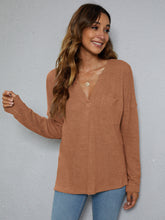 Load image into Gallery viewer, 5 Colors - Dropped Shoulder High-Low Waffle-Knit Top Ti Amo I love you
