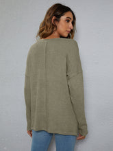 Load image into Gallery viewer, 5 Colors - Dropped Shoulder High-Low Waffle-Knit Top Ti Amo I love you
