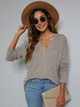 Load image into Gallery viewer, 5 Colors - Dropped Shoulder High-Low Waffle-Knit Top Ti Amo I love you
