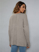 Load image into Gallery viewer, 5 Colors - Dropped Shoulder High-Low Waffle-Knit Top Ti Amo I love you
