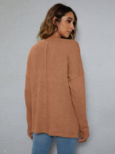 Load image into Gallery viewer, 5 Colors - Dropped Shoulder High-Low Waffle-Knit Top Ti Amo I love you
