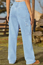 Load image into Gallery viewer, 5 Colors - Loose Fit Drawstring Jeans with Pocket Ti Amo I love you
