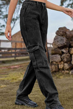 Load image into Gallery viewer, 5 Colors - Loose Fit Long Jeans with Pockets Ti Amo I love you
