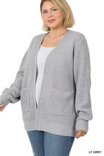 Load image into Gallery viewer, 5 Colors - Plus Size - Low Gauge Waffle Open Cardigan Sweater - Sizes 1X-3X Ti Amo I love you
