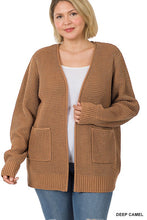 Load image into Gallery viewer, 5 Colors - Plus Size - Low Gauge Waffle Open Cardigan Sweater - Sizes 1X-3X Ti Amo I love you
