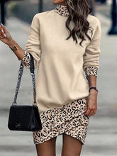 Load image into Gallery viewer, 5 Colors - Printed Turtleneck Long Sleeve Mini Dress Ti Amo I love you
