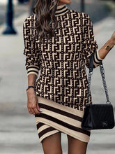 Load image into Gallery viewer, 5 Colors - Printed Turtleneck Long Sleeve Mini Dress Ti Amo I love you
