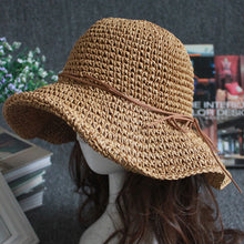 Load image into Gallery viewer, 5 Colors Raffia Bowknit Summer Straw Hat Ti Amo I love you
