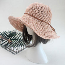 Load image into Gallery viewer, 5 Colors Raffia Bowknit Summer Straw Hat Ti Amo I love you
