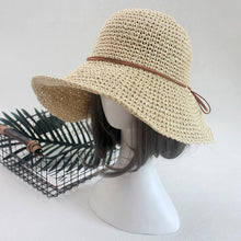 Load image into Gallery viewer, 5 Colors Raffia Bowknit Summer Straw Hat Ti Amo I love you
