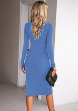 Load image into Gallery viewer, 5 Colors - Rib-Knit Slit Sweater Dress - Sizes S-XL Ti Amo I love you
