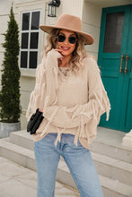 Load image into Gallery viewer, 5 Colors - Ribbed Round Neck Fringe Detail Sweater Ti Amo I love you
