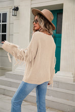 Load image into Gallery viewer, 5 Colors - Ribbed Round Neck Fringe Detail Sweater Ti Amo I love you
