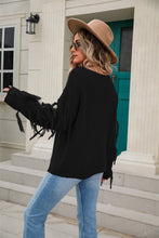 Load image into Gallery viewer, 5 Colors - Ribbed Round Neck Fringe Detail Sweater Ti Amo I love you
