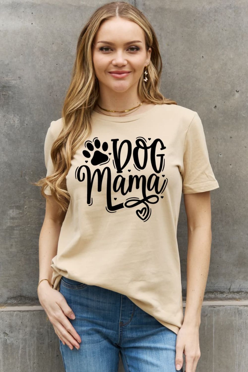 5 Colors -Simply Love DOG MAMA Graphic Cotton T-Shirt Ti Amo I love you