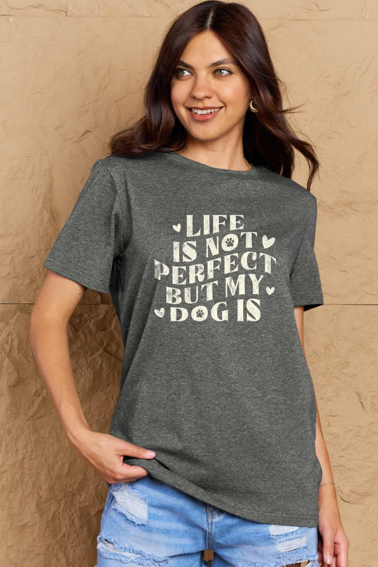 5 Colors - Simply Love Full Size Dog Slogan Graphic Cotton T-Shirt Ti Amo I love you