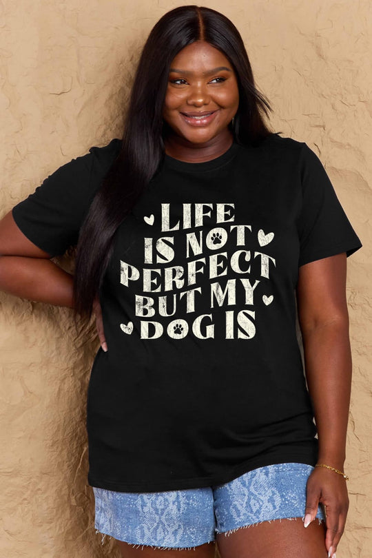 5 Colors - Simply Love Full Size Dog Slogan Graphic Cotton T-Shirt Ti Amo I love you