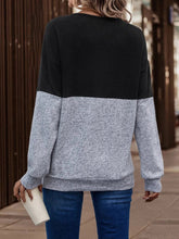 Load image into Gallery viewer, 5 Colors - Two-Tone Crisscross Detail Sweatshirt Ti Amo I love you
