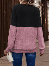 Load image into Gallery viewer, 5 Colors - Two-Tone Crisscross Detail Sweatshirt Ti Amo I love you
