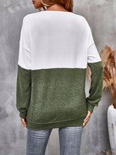 Load image into Gallery viewer, 5 Colors - Two-Tone Crisscross Detail Sweatshirt Ti Amo I love you
