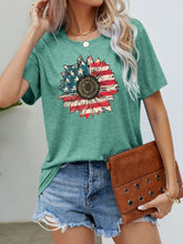 Load image into Gallery viewer, 5 Colors - US Flag Flower Graphic Tee - Sizes S-XL Ti Amo I love you
