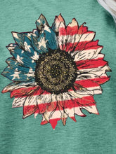 Load image into Gallery viewer, 5 Colors - US Flag Flower Graphic Tee - Sizes S-XL Ti Amo I love you
