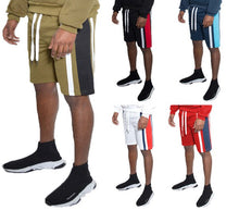 Load image into Gallery viewer, 5 Colors - Weiv Mens Color Block Stripe Sweat Shorts - Sizes S-3XL Ti Amo I love you
