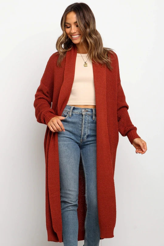 5 Colors - Womens - Autumn / Winter - Round Neck - Knit Cardigan - Loose Solid Color Sweater - Sizes S-XL Ti Amo I love you