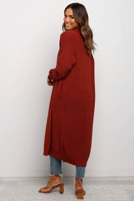 5 Colors - Womens - Autumn / Winter - Round Neck - Knit Cardigan - Loose Solid Color Sweater - Sizes S-XL Ti Amo I love you