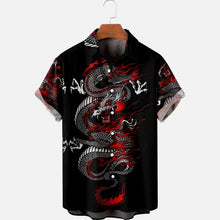 Load image into Gallery viewer, 5 Styles - Men&#39;s Casual Breathable Short Sleeves Summer Hawaiian Dragon Shirts - Sizes S-5XL Ti Amo I love you
