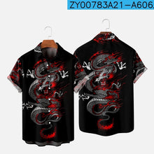 Load image into Gallery viewer, 5 Styles - Men&#39;s Casual Breathable Short Sleeves Summer Hawaiian Dragon Shirts - Sizes S-5XL Ti Amo I love you
