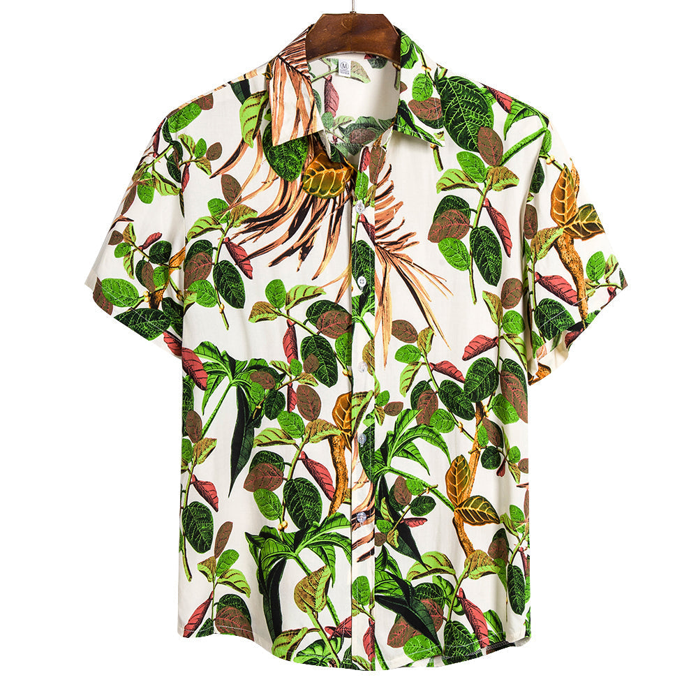 5 Styles - Mens -Short-Sleeve Hawaiian-Tops - Sizes S-2XL Ti Amo I love you