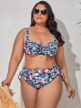 Load image into Gallery viewer, 5 Styles - Plus Size Printed Drawstring Detail Bikini Set - Sizes L-4XL Ti Amo I love you
