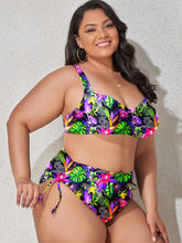 Load image into Gallery viewer, 5 Styles - Plus Size Printed Drawstring Detail Bikini Set - Sizes L-4XL Ti Amo I love you
