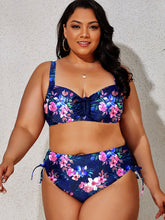 Load image into Gallery viewer, 5 Styles - Plus Size Printed Drawstring Detail Bikini Set - Sizes L-4XL Ti Amo I love you
