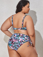 Load image into Gallery viewer, 5 Styles - Plus Size Printed Drawstring Detail Bikini Set - Sizes L-4XL Ti Amo I love you
