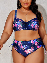 Load image into Gallery viewer, 5 Styles - Plus Size Printed Drawstring Detail Bikini Set - Sizes L-4XL Ti Amo I love you
