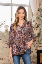 Load image into Gallery viewer, Sew In Love Paisley Print V-Neck Top
