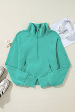 Load image into Gallery viewer, Flamingo Fleece Lined Zip Up Stand Collar Thumbhole Sleeve Sweatshirt
