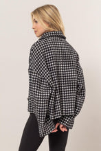 Load image into Gallery viewer, HYFVE Tweed Plaid Button Up Collared Neck Jacket
