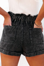 Load image into Gallery viewer, Dusty Pink Vintage Washed Frilled High Waist Denim Shorts
