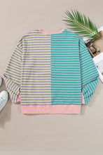 Load image into Gallery viewer, Casual Stripe Colorblock Drop Shoulder Oversize Sweatshirt
