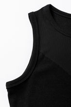 Load image into Gallery viewer, Black Mesh Patchwork Sleeveless Bodysuit
