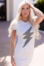 Load image into Gallery viewer, Womens / Teen Girls - Distressed Leopard Lightening Graphic T-shirt Dress
