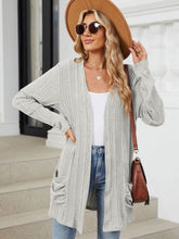 Load image into Gallery viewer, Pocketed Open Front Long Sleeve Cardigan
