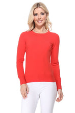 Load image into Gallery viewer, Crew Neck Long Sleeve Light Basic Casual Knit Top
