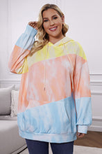 Load image into Gallery viewer, Plus Size Drawstring Color Block Dropped Shoulder Hoodie
