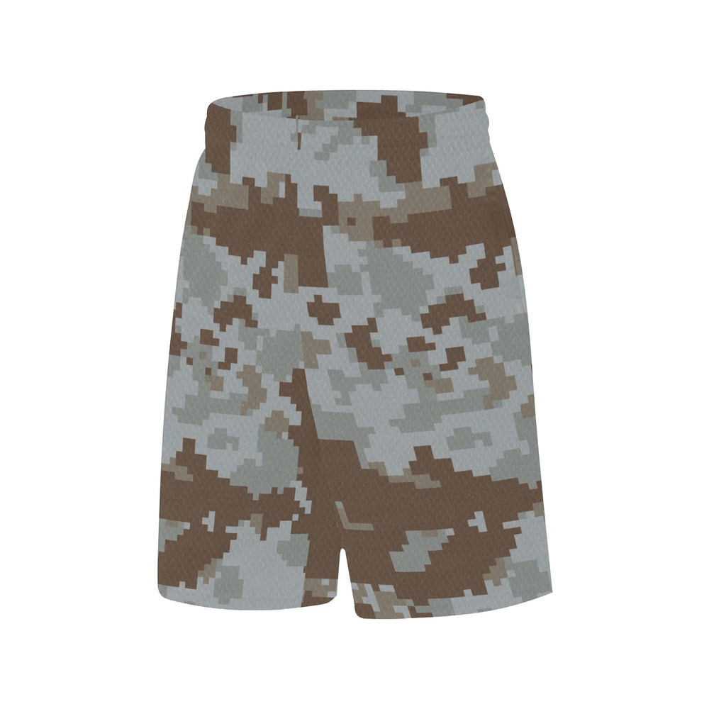 Ti Amo I love you - Exclusive Brand  - Mountain Mist / Judge Grey / Natural Gray Camo - Basketball Shorts With Pockets - Sizes S-2XL